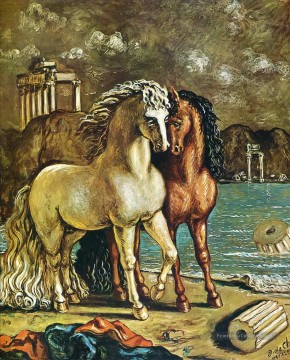  réalisme - chevaux antiques sur la côte égéenne 1963 Giorgio de Chirico surréalisme métaphysique
